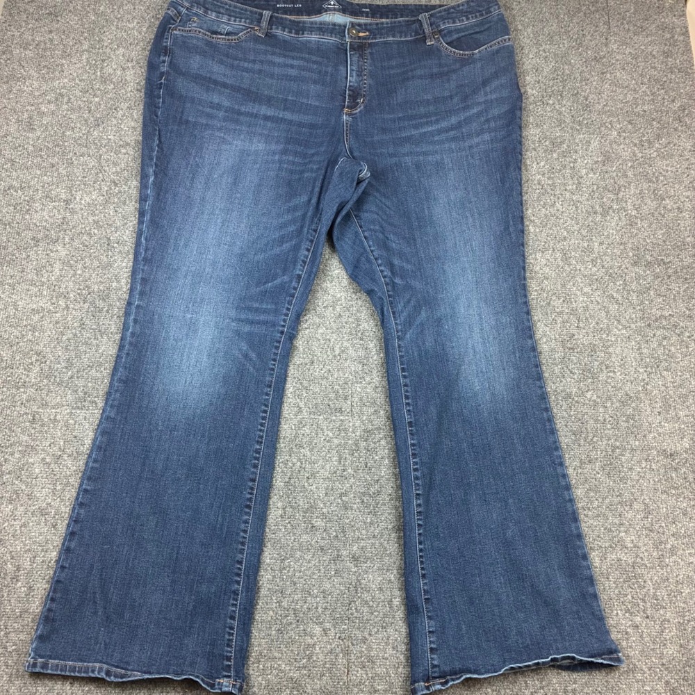 St. John's Bay Womens Size 24W Dark Wash Bootcut Leg Denim Jeans Blue Plus Size
